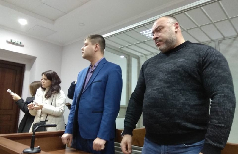  Yuriy Krysin (&amp;#1050;), the leader of paid pro-government thugs active during the EuroMaidan Revolution, listens to a judge reading out his sentence in the case of the attack on journalist Vyacheslav Veremiy that took place on Feb. 18, 2014, during a closed hearing in Kyiv's Shevchenkivsky Court on Dec. 22. 