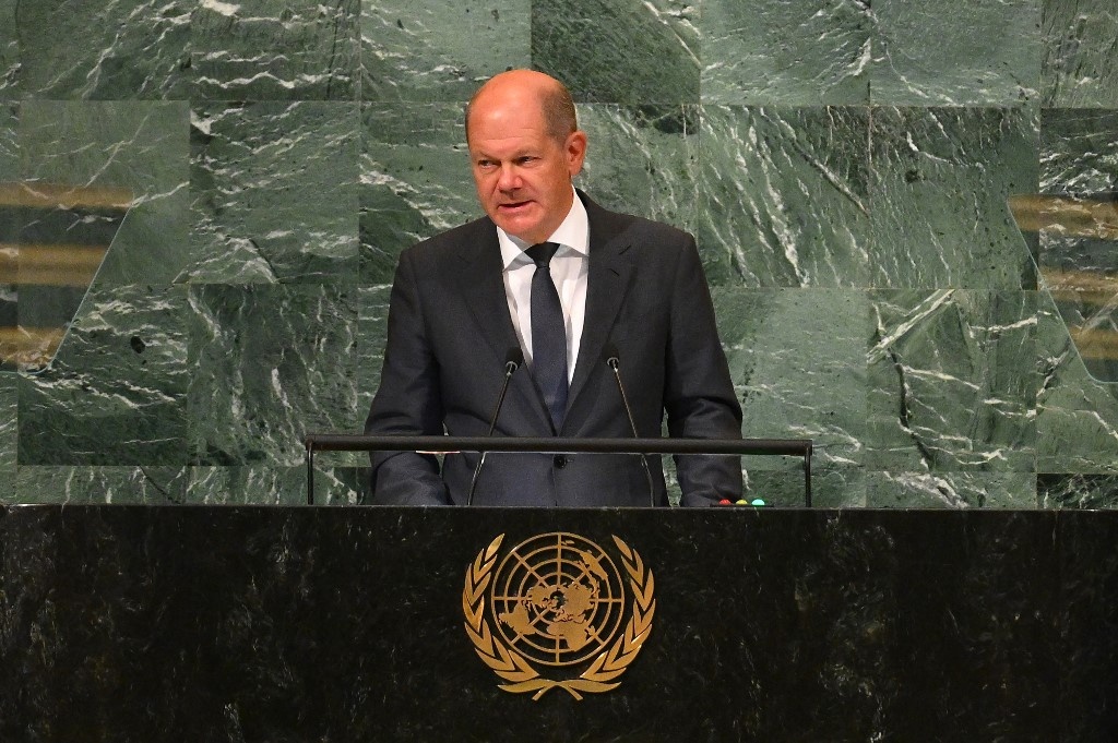 Germany’s Scholz Accuses Russia of ‘Imperialism’ in UN Debut